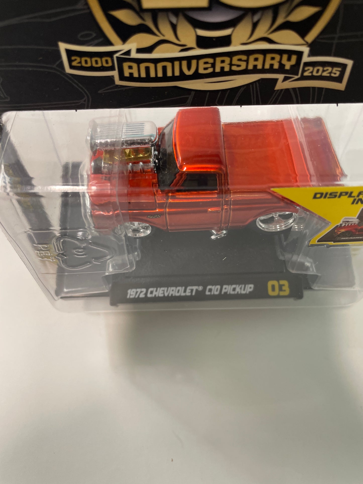 Maisto Muscle Machines 1/64 1972 Chevrolet C10 Pickup Orange Metallic - 15536-15567 - Damaged Box