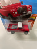 Hot Wheels 1/64 Land Rover Series III Pickup Red - Damaged Card