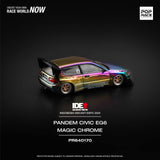 Pop Race 1/64 IDE Honda Pandem Civic EG6 Magic Chrome - Damaged Card