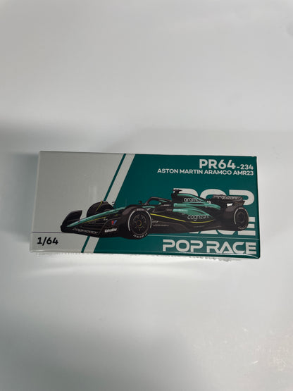 Pop Race 1/64 Aston Martin Aramco AMR23 #18 Black & Green - PR64-0234