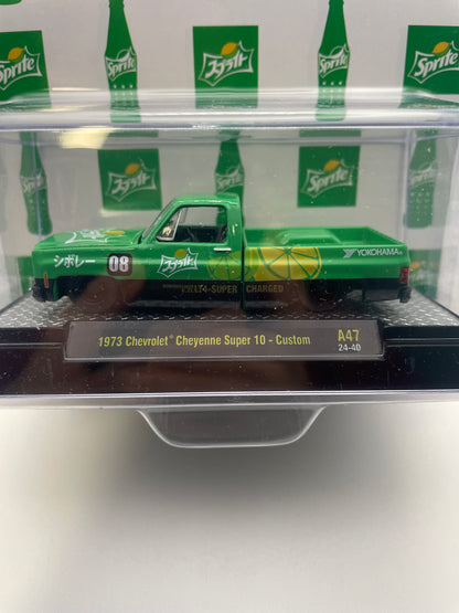 M2 Machines 1/64 Coca-Cola 1973 Chevrolet Cheyenne Super 10 - Custom Green