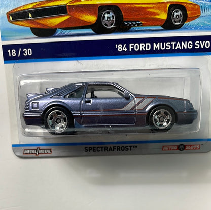 Hot Wheels 1/64 Cool Classics ‘84 Ford Mustang SVO Purple - Damaged Card