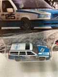 Hot Wheels 1/64 Car Culture Fast Wagons Volvo 850 Estate Blue & White - Damaged Card