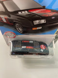 Hot Wheels 1/64 ‘87 Ford Sierra Cosworth Black - Damaged Card