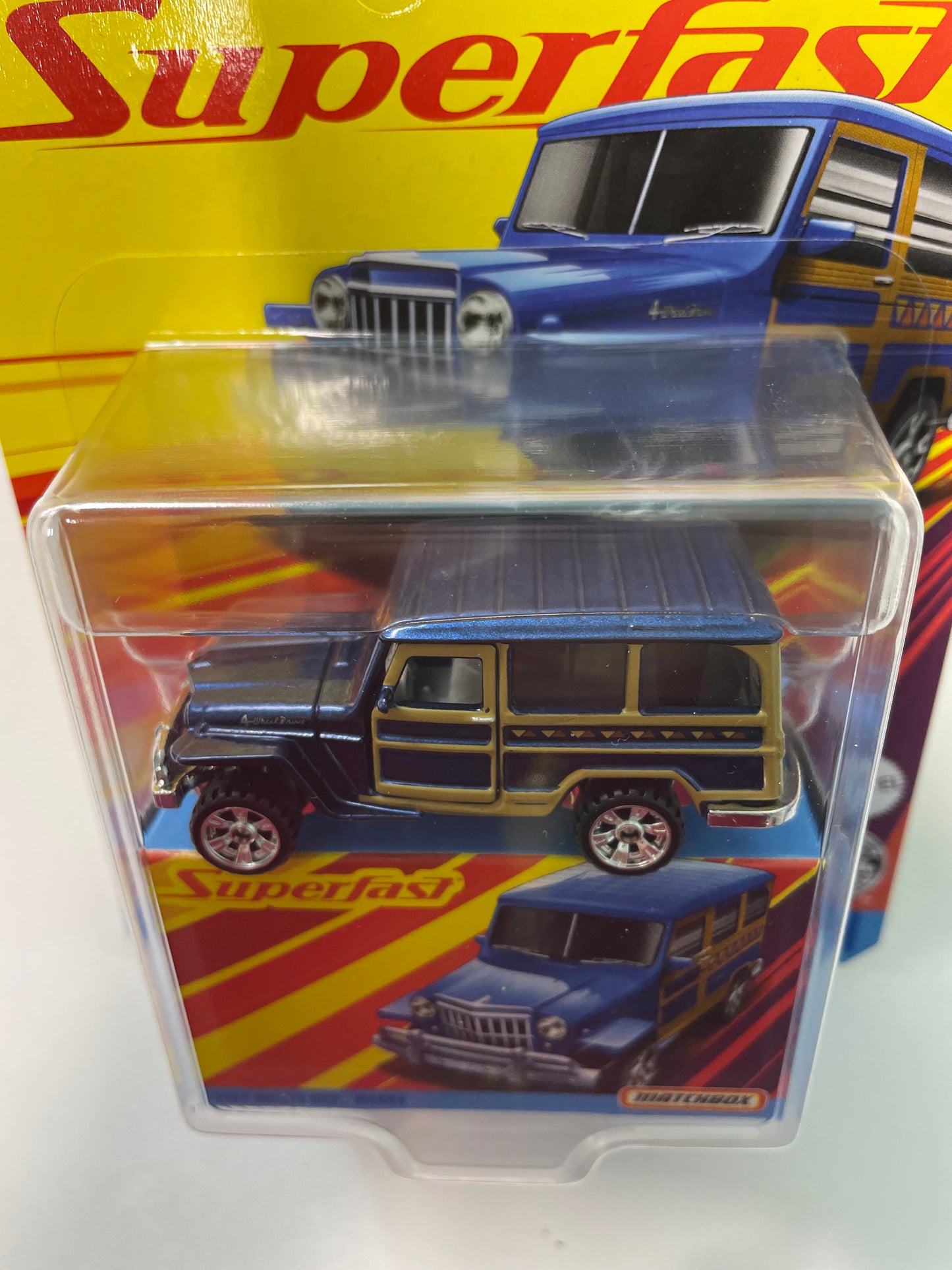 Matchbox Superfast 1/64 1962 Willys Jeep Wagon Blue - GKP43