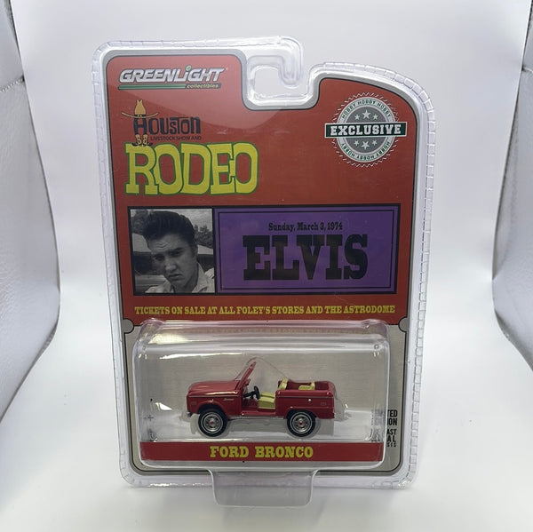 Greenlight 1/64 Hobby Exclusive Houston Rodeo Elvis Ford Bronco Red