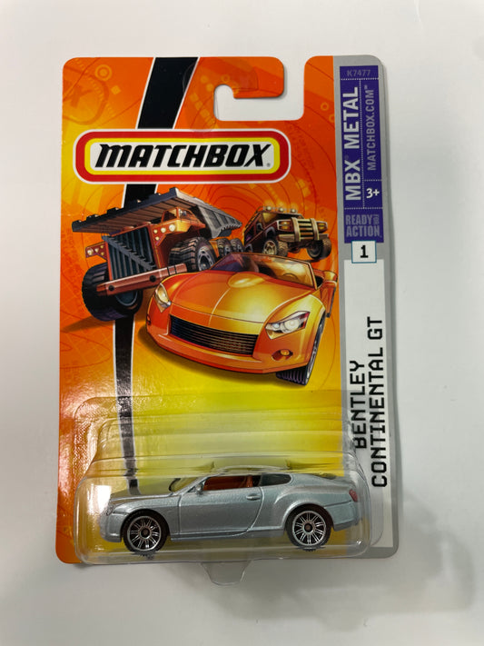 Matchbox 1/64 Bentley Continental GT Silver - Damaged Card