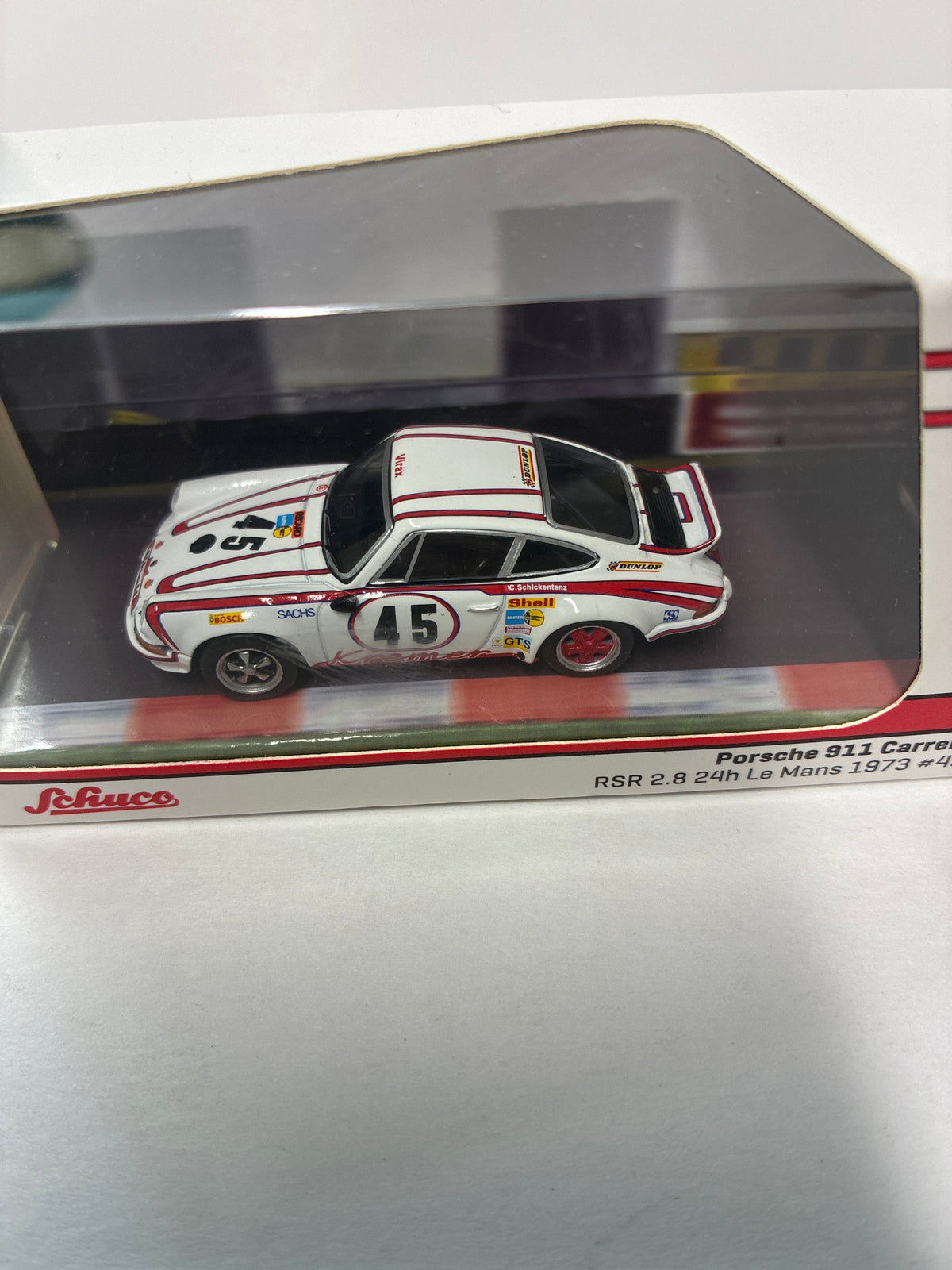 Tarmac Works x Schuco 1/64 Porsche 911 Carrera RSR 2.8 24h Le Mans 1973 #45 White - T64S-023-73LM45