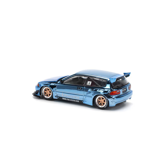 Pop Race 1/64 Pandem Honda Civic EG6 Blue Chrome - PR64-0206