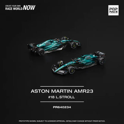 Pop Race 1/64 Aston Martin Aramco AMR23 #18 Black & Green - PR64-0234