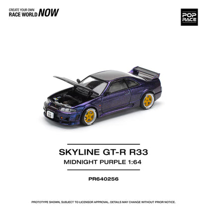 Pop Race 1/64 Nissan Skyline GT-R R33 Midnight Purple - PR64-0256