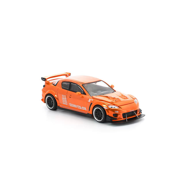 Pop Race 1/64 Mazda RX8 RE-Amemiya Widebody Chrome Orange - PR64-0281