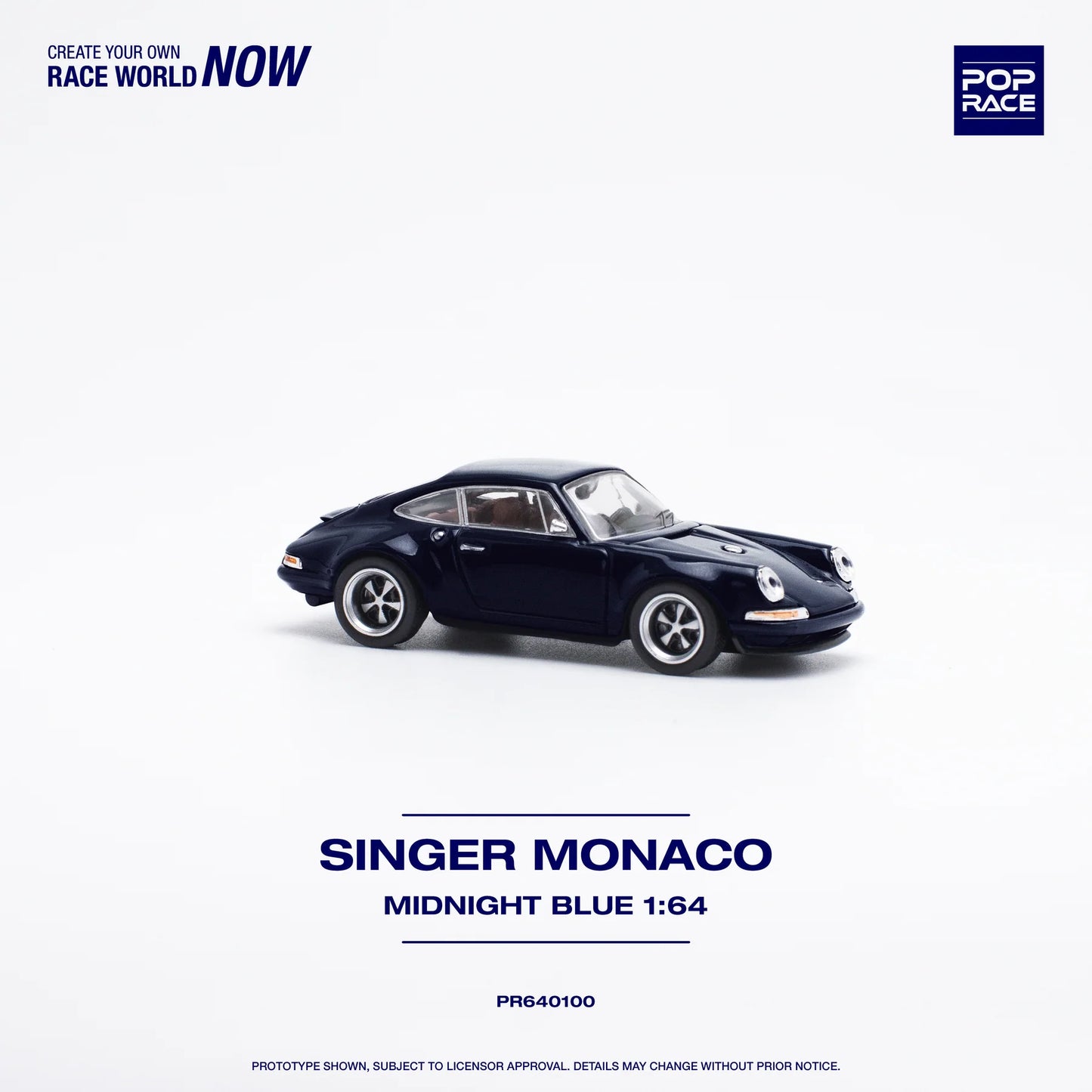 Pop Race 1/64 Porsche Singer Monaco Blue - PR64-100