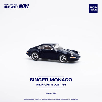 Pop Race 1/64 Porsche Singer Monaco Blue - PR64-100