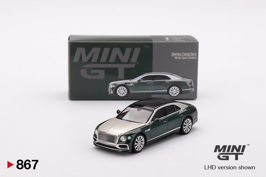 Mini GT 1/64 Bentley Flying Spur White Sand Verdant Green
