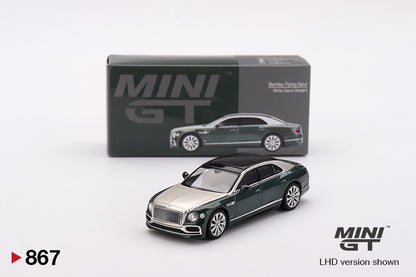 Mini GT 1/64 Bentley Flying Spur White Sand Verdant Green