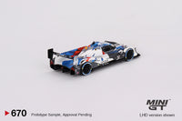 Mini GT 1/64 BMW M Hybrid V8 GTP #24 2023 IMSA Daytona 24 Hrs BMW M Team RLL White & Blue