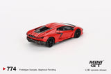 Mini GT 1/64 Lamborghini Revuelto Arancio Dac Lucido Red