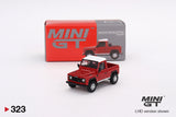 Mini GT 1/64 Land Rover Defender 90 Pickup Masai Red