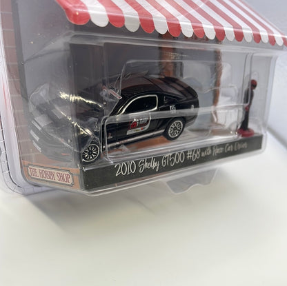 1/64 Greenlight The Hobby Shop Series 15 2010 Shelby GT500 #68 w/ Race Car Driver Black (Read Description)