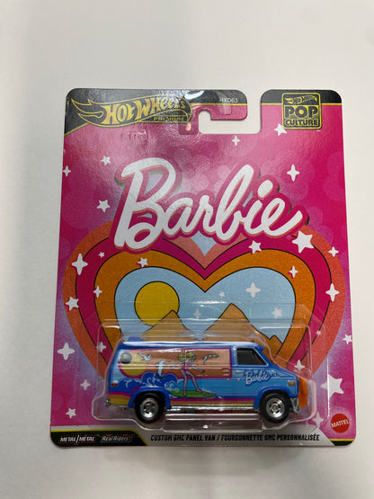 Hot Wheels 1/64 Pop Culture Barbie custom GMC Panel Van/ Fourgonnette GMC Personnalisee Blue - JHW98 - Damaged Box