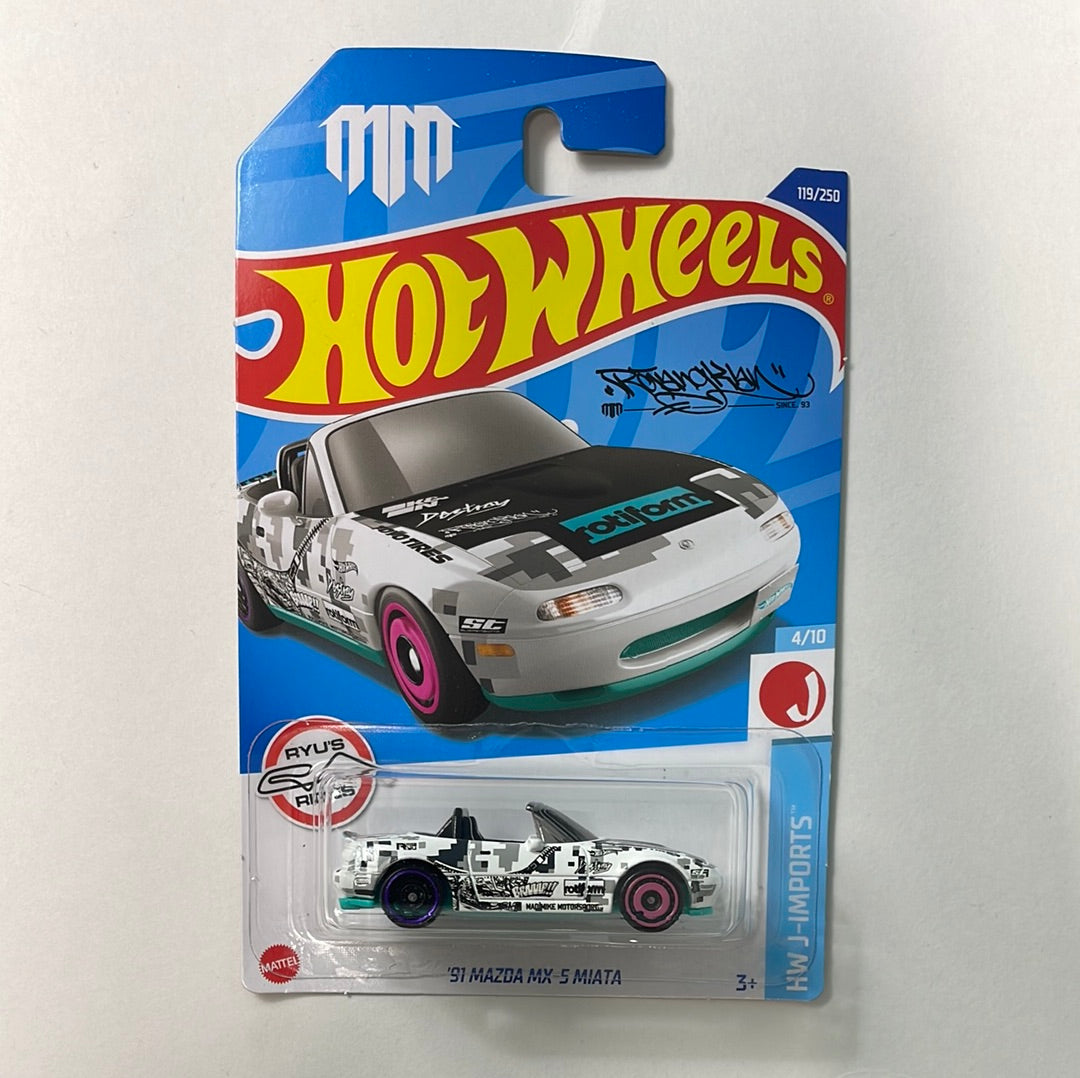 *Japan Card* Hot Wheels 1/64 ‘91 Mazda MX-5 Miata White