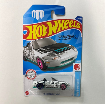 *Japan Card* Hot Wheels 1/64 ‘91 Mazda MX-5 Miata White