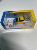 Inno64 1/64 Honda City Turbo II Spoon Sports w/ Motocompo Yellow & Blue - Damaged Car