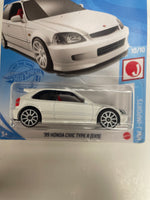 *Japan Card* Hot Wheels 1/64 ‘99 Honda Civic Type R EK9 White - Damaged Card