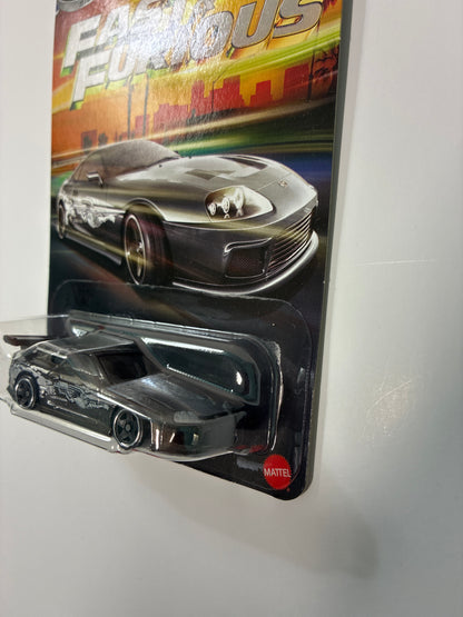 Hot Wheels 1/64 Silver Series Fast & Furious Toyota Supra Black - JKX24 - Damaged Box