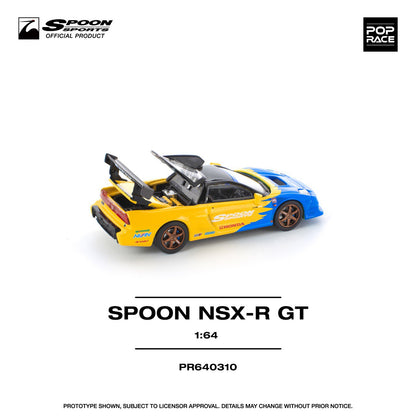 Pop Race 1/64 Honda NSX R GT Spoon Blue & Yellow - PR64-0310