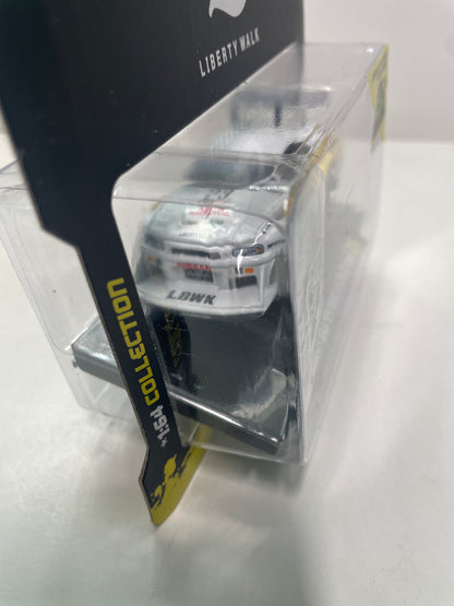 Maisto Muscle Machines 1/64 Liberty Walk 1999 Nissan Skyline GT-R R34 #23 White & Yellow - Damaged Card