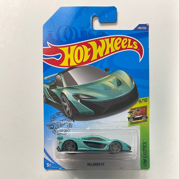 Hot Wheels 1/64 McLaren P1 Teal - Damaged Card