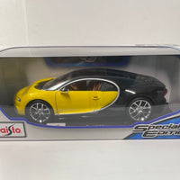1/18 Maisto Bugatti Chiron Yellow & Black