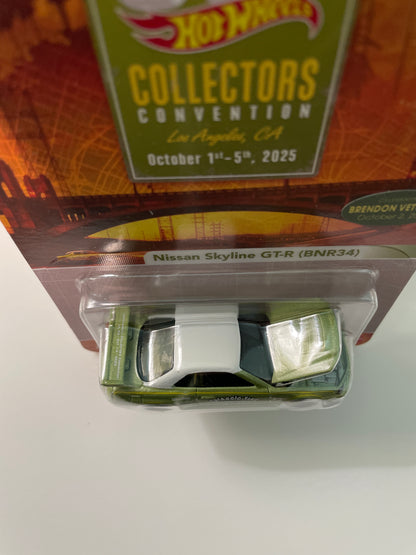Hot Wheels 1/64 39th Annual Collectors Convention Los Angeles Brendon Vetuskey Set #605 Nissan Skyline GT-R BNR34 Green