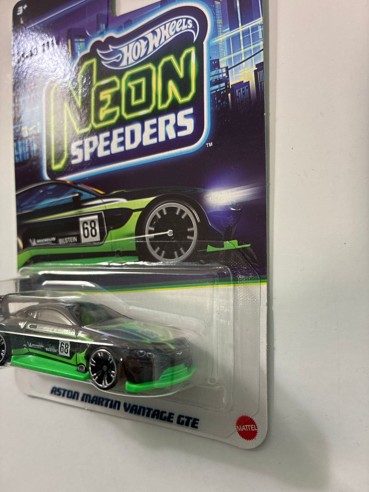 Hot Wheels 1/64 Neon Speeders Aston Martin Vantage GTE Black & Green - JKY05