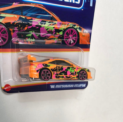 Hot Wheels 1/64 Neon Speeders ‘95 Mitsubishi Eclipse Orange & Pink