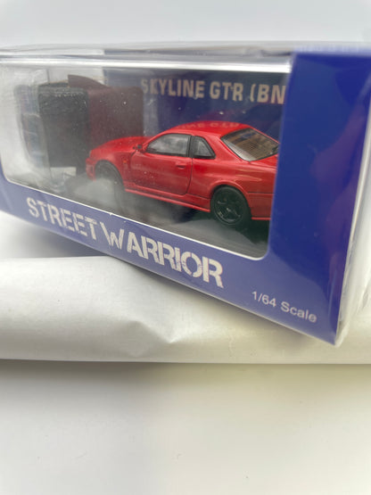 Street Warrior 1/64 Nissan Skyline GT-R BNR34 Camper w/ Tent Red