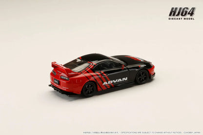 Hobby Japan 1/64 Toyota Supra (JZA80) YOKOHAMA ADVAN COLOR Customized Ver. Black & Red - HJ645042AV