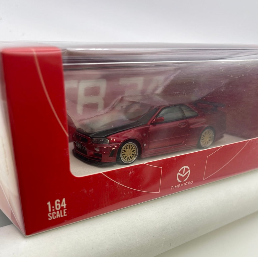timemicroスカイライン GT-R R34 ミニカー 1/64 TimeMicro 1:64 Nissan Skyline GTR R34 Chameleon TM643418 – Horizon