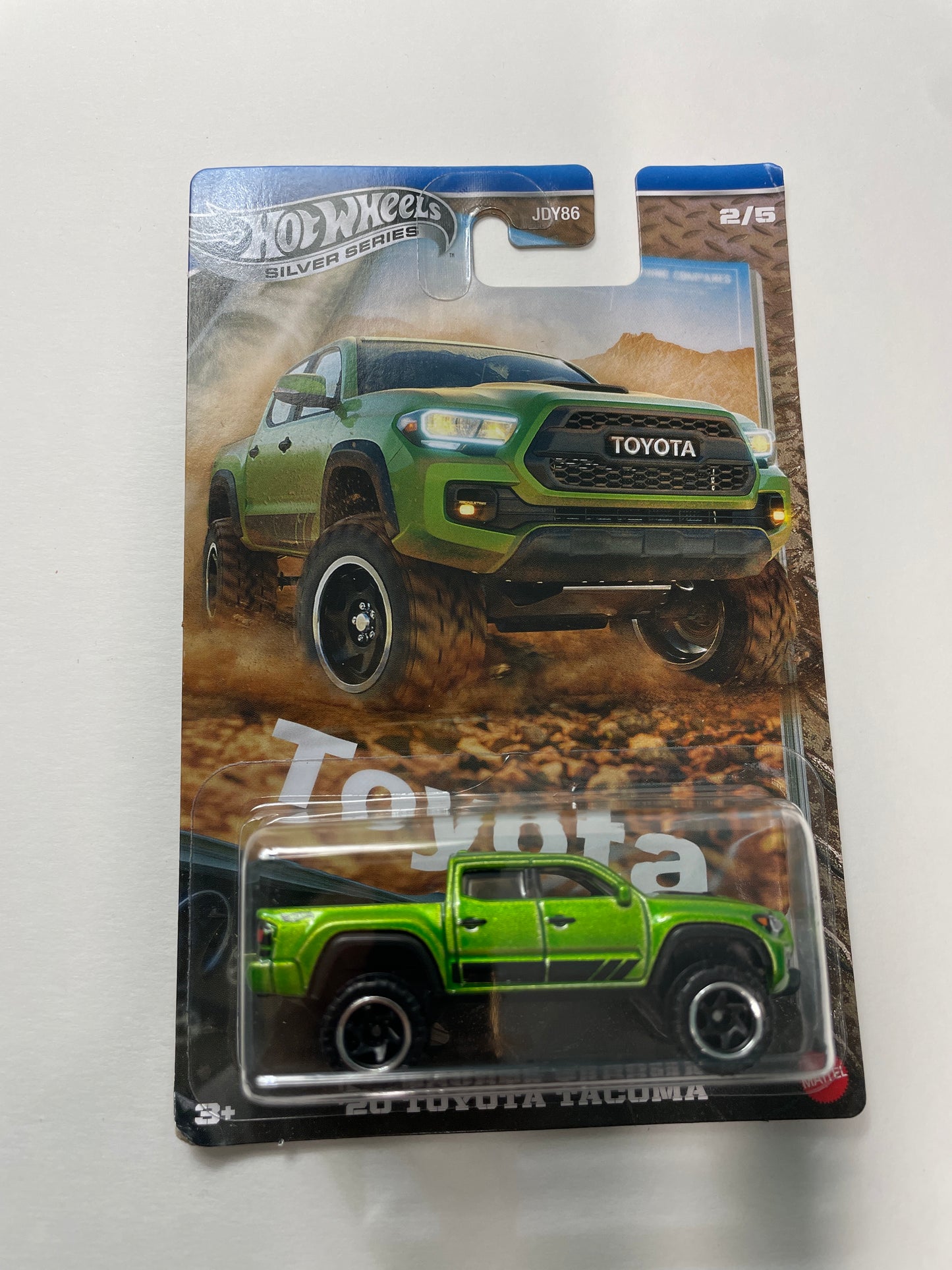 Hot Wheels 1/64 Toyota Silver Series '20 Toyota Tacoma Green - JCB72 - Damaged Box