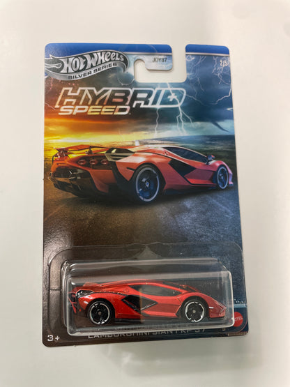 Hot Wheels 1/64 Silver Series Hybrid Speed Lamborghini Sian FKP 37 Red - JCB77
