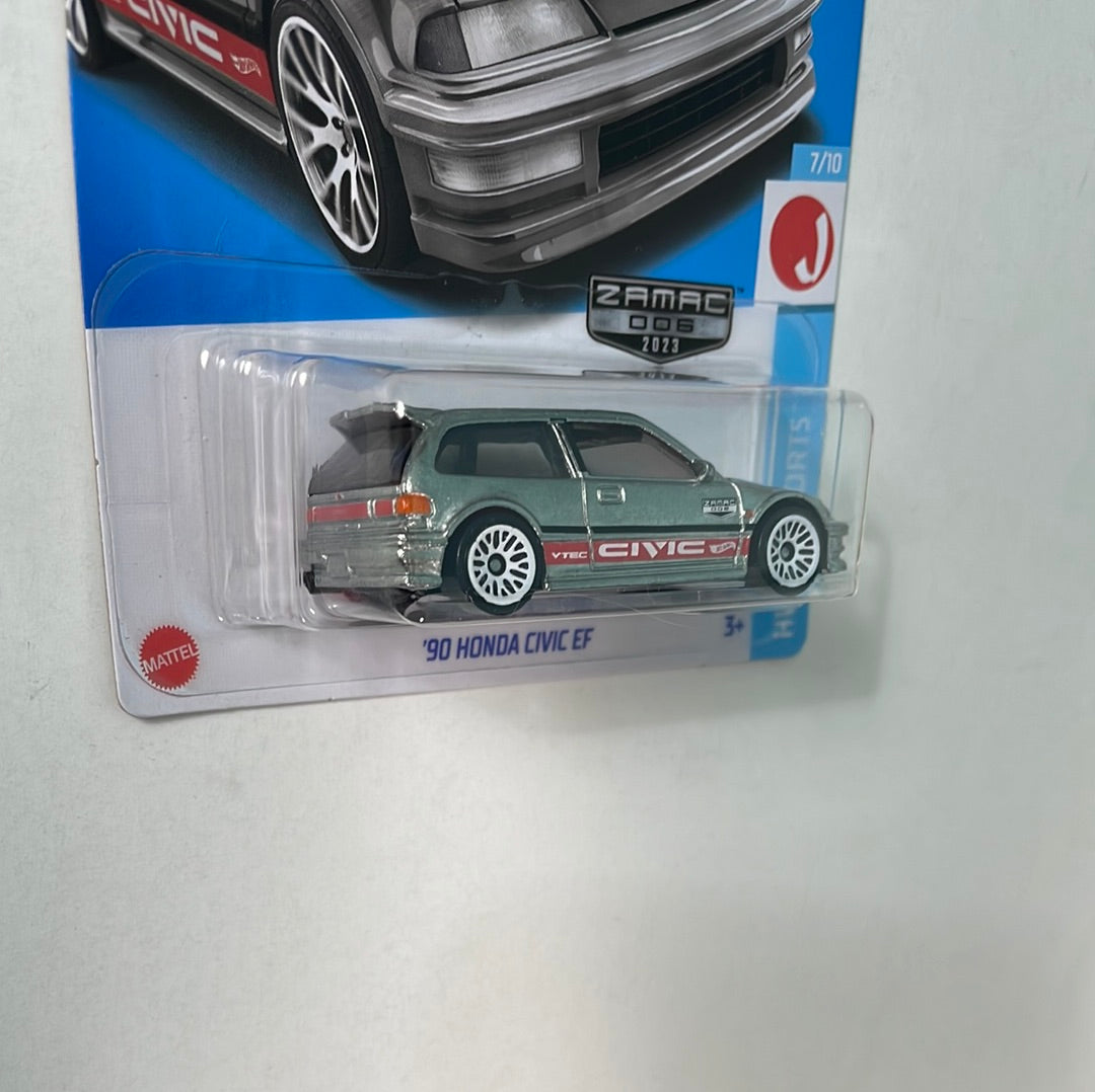 Hot Wheels 1/64 Zamac ‘90 Honda Civic EF Silver - Damaged Card