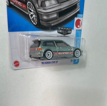 Hot Wheels 1/64 Zamac ‘90 Honda Civic EF Silver - Damaged Card