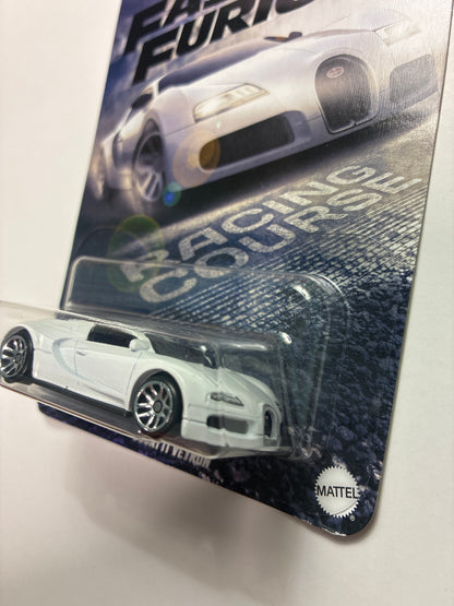 Hot Wheels 1/64 Silver Series Fast and Furious Racing Course Bugatti Veyron White JBY43 - Damaged Box