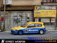 1/64 Street Weapon Honda Civic EG6 Spoon #95 Yellow & Blue