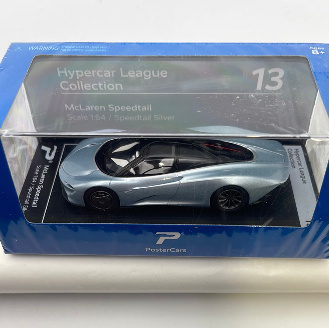 1/64 PosterCars McLaren Speedtail Hypercar League Collection Speedtail Silver
