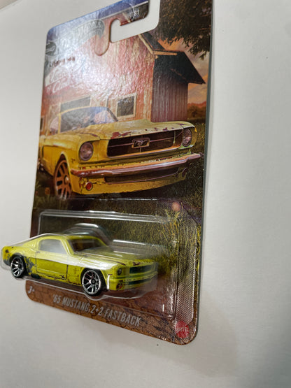 Hot Wheels 1/64 Silver Series Vintage 1968 Club '65 Ford Mustang 2+2 Fastback Yellow - JKY31