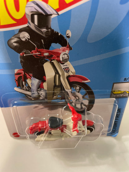 Hot Wheels 1/64 Honda Super Cub Red & White - Damaged Card