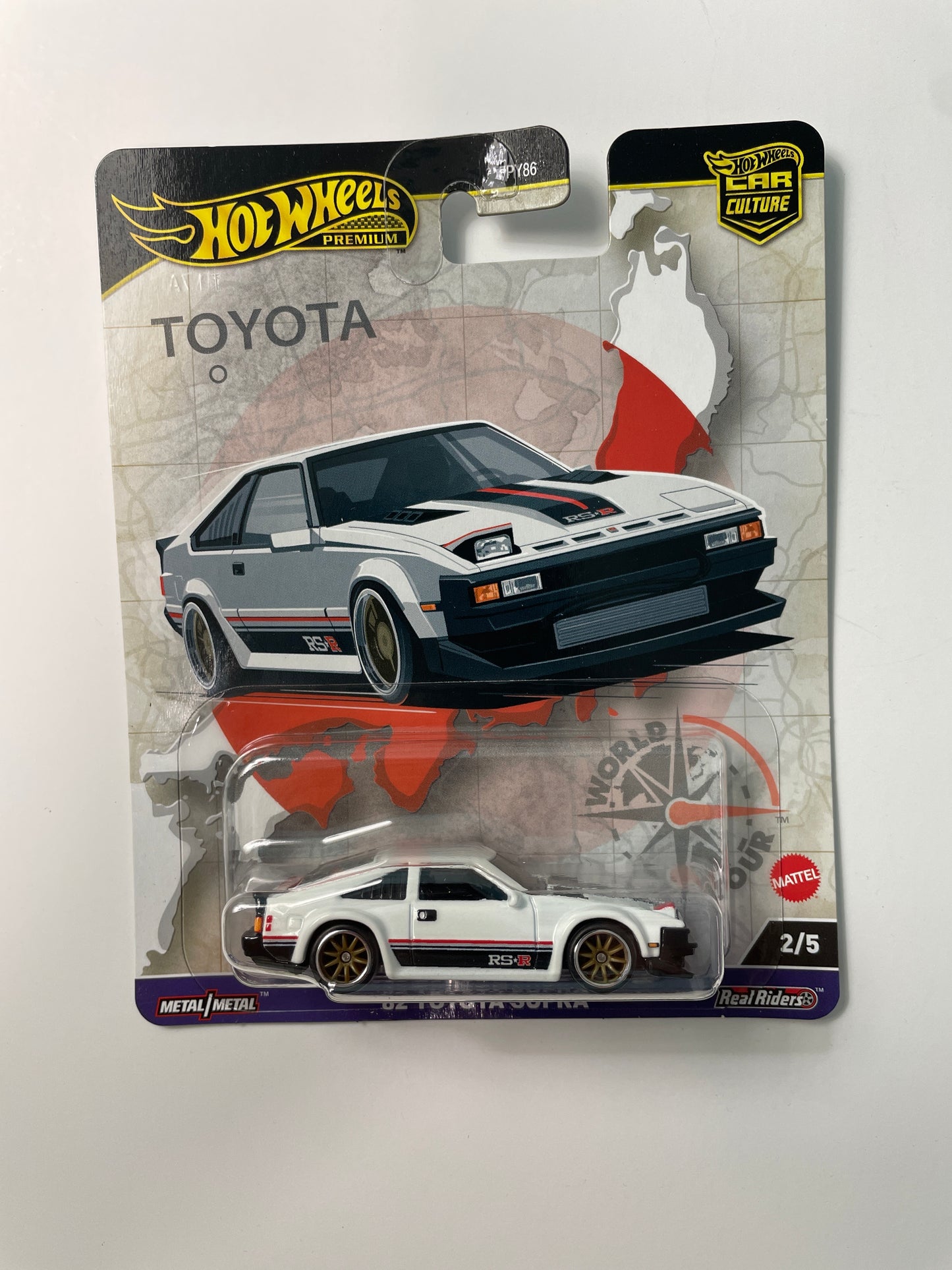 Hot Wheels 1/64 Car Culture ‘82 Toyota Supra (World Tour Series) White - HRV97